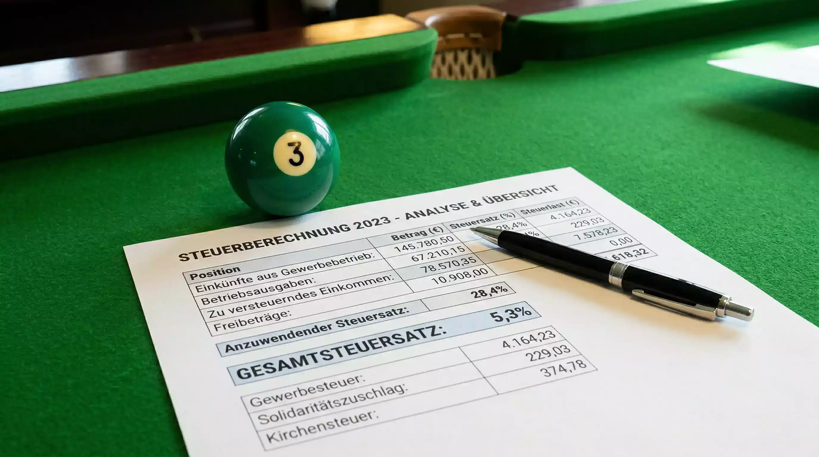 Snooker Wettsteuer Berechnung 5,3 Prozent